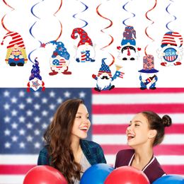8 PCS/Set National Day Patriotic Shooting Stars Hangings Swirl Decorations 4th of July Presidents Day Party Decor KDJK2306