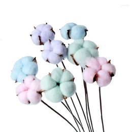 Decorative Flowers Dried Flower Bouquet Natural Colorful Artificial Romantic Preserved Cotton For Home Table Arrangement Decor