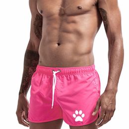 Men's Swimwear Summer Men's Swim Sports Swimwear Man Swimsuit Swimming Trunks Sexy Beach Shorts Surf Board Dog paw print Clothing Pants 230606