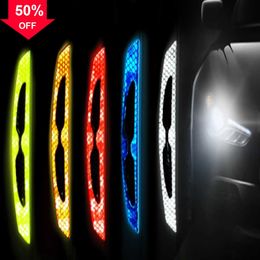 New Car Decal Door Reflector Strip Warning Adhesive Tape Side Anti-Scratch Sticker Decor Glue Night Protector reflective sticker