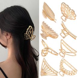 Hair Clips Barrettes New Hollow Out Butterfly Tassel Pins For Women Girl Vintage Metal Golden Colour Clip Jewellery Accessories Styling Tools Z0607