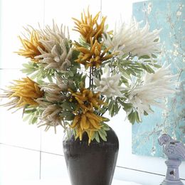 Decorative Flowers Artificial Ornamental Plant Golden Reed Pilea Notata False Bonsai Home Office Decorate