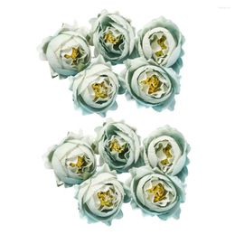 Decorative Flowers 10Pcs Unique Visual Effect Water Free Handcrafts Faux Rose Head Crafts Accessories Silk Flower Fake