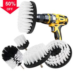 2/3.5/4'' Brush Attachment Set Power Scrubber Brush Car Polisher Bathroom Cleaning Kit with Extender car Cleaning Tools 4pcs/set