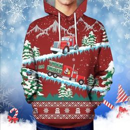 Men's Hoodies Light Hoodie 2xl Tall Digital Pullover Printed Hooded Blouse Casual Sweater Christmas Autumn Top And Men's Fuzzy House