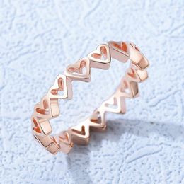 Cluster Rings Stylever Fashion 925 Sterling Silver Stackable Rose Gold Freehand Love Hearts For Women Jewelry Wedding Engagement