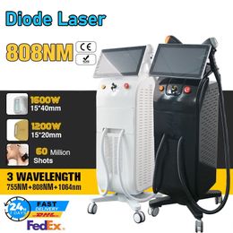 NEW 60 Million shots Diode Laser Hair Removal Machine 755nm 808nm 1064nm Diode Hairs Depilation 808 Laser Fast Delivery