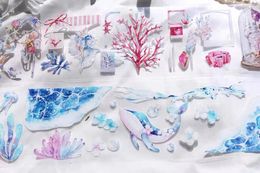 Stamping Lovely Ocean Diary Crystal Washi PET Tape Planner DIY Card Making Scrapbooking Plan Decorative Sticker