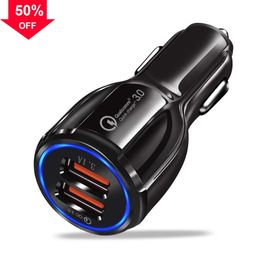 Quick Charge 3.0 Car Charger Cigarette Lighter Socket Adapter QC 3.0 Dual USB Port Fast Charge Car Accessories For Phone DVR MP3