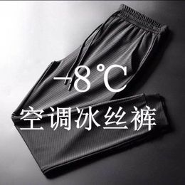 Pants Mesh Breathable Stretch Men's Casual Thin Pants Ice Silk Sports Slim Trousers Air Conditioning Cold Summer Loose Pants