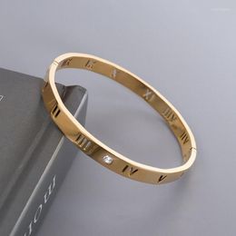 Bangle Temperament Bracelet High Quality Fashion Couple Jewellery Stainless Steel Roman Gift Wedding Accessories