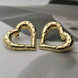 New love heart Earrings Feminine Style Smooth Brass Gold Plated Pearl Earrings Luxury Jewellery E3009