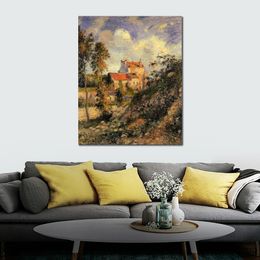 Handmade Canvas Art Les Mathurins Pontoise Camille Pissarro Painting Impressionist Landscape Artwork Bathroom Decor