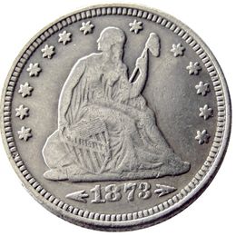 US 1873 Arrows P/CC Seated Liberty Quater Dollar Silver Plated Copy Coin