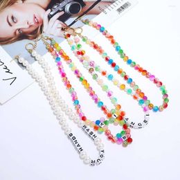 Pendant Necklaces Bohemia Color Crack Bead Necklace For Women Flower Letter Gold Pearl Vintage Weave Chocker Fashion Ethnic Female