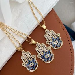 Pendant Necklaces 5Pcs 18k Gold Plated Fashion Cz Zircon Micro Pave Jewelry Hand Eye For Women And Men