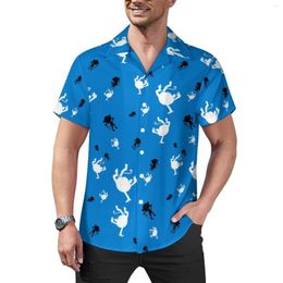 Men's Casual Shirts Funny Monkey Beach Shirt Cute Animal Print Hawaiian Male Y2K Blouses Short Sleeve Pattern Clothing 3XL 4XL