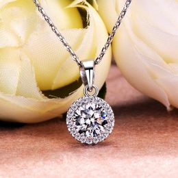Shinning AAAAA Zircon cz Pendant Silver Colour Party Wedding Pendant necalace for women Bridal Charm Engagement Jewellery