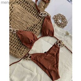 Women's Swimwear Runway Sexy Gold Design Bikini Swimwear Women Push Up Padded Bikini Set Bathing Suit Beachwear Summer Lady Swimsuit T230607