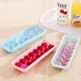 14 Grid 3D Round Balls Ice Moulds Plastic Moulds Ice Tray Home Bar Party Ice Hockey Holes Making Box Moulds With Cover DIY Moulds