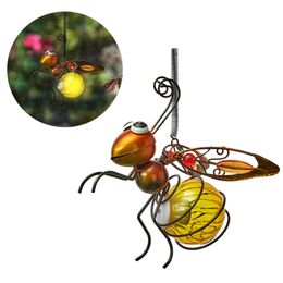 Garden Decorations Metal Insect Yard Decor Wall Art Decor Waterproof Garden Bee LED Lights Outdoor Insect Yard Decor Wall Art Decor Lawn Ornament 230606