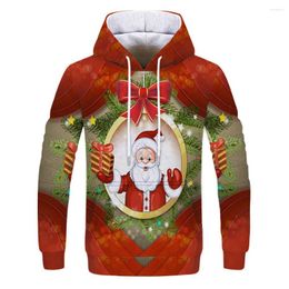 Men's Hoodies Christmas 3D Red Adult Sweatshirts Men Women Funny Harajuku Sweatshi Autumn Long Sleeve Warm Hip Hop Santa Claus