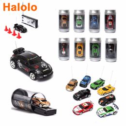 Electric RC Car 8 Colors Coke Can Mini RC Vehicle Radio Remote Control Micro Racing 4 Frequencies For Kids Presents Gifts 230607