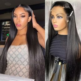13*4 Straight Lace Front Wigs Human Hair HD Transparent Lace Frontal Wigs 180% Brazilian Virgin Human Hair Wigs for Black Women