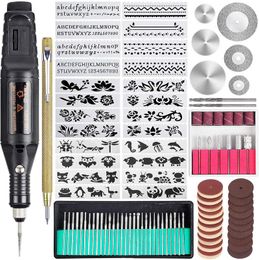 Router 108 Pcs Electric Engraving Tool Kit, MultiFunctional Corded Mini Engraver Etching Pen DIY Rotary Tool Set