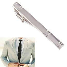 Neck Ties Mens Metal Necktie Silver Colour Tie Clip For Men Gentleman Bar Crystal Pin Clasp Classic Fashion 230605