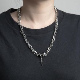 Chains Cross-border Korean Version Cool Wind Winding Black Forest Pendant With Titanium Steel Necklace Simple Couple Chain Jewellery