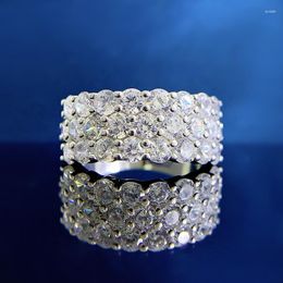 Cluster Rings 2023 925 Silver European Cross Border White Diamond High Carbon Ring Fashion Simple