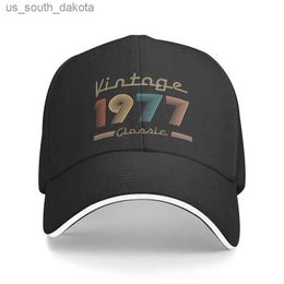 Classic Vintage 1977 Baseball Cap Adult Unisex Retro 45rd Birthday Gifts Adjustable Dad Hat for Men Women Sun Protection L230523