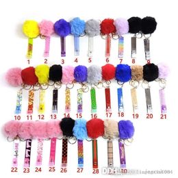 Fidget Plush Keychains Ball Toys Card Grabber Keychain Bag Pendant Credit Cards Puller For Long Nails Yarn Pompom Jewelry Toy