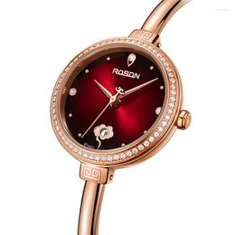 Wristwatches ROSDN Woman's Watches Japan Import Quartz Movement Diamond 50M Waterproof Sapphire 7.4 MM Ultra-thin Clock