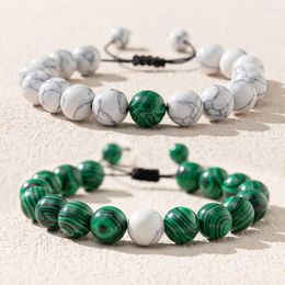 Link Bracelets Women Men Natural Heeling Stone Bracelet Tiger Eye White Turquoise Handmade Beaded Adjustable Couple Bangle Jewellery