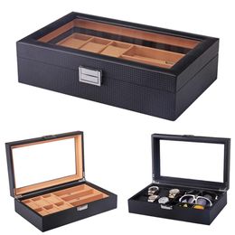 Luxury 6 3 Slots Handmade Carbon Fiber Watch Box Watch Case Clock Box Time for Organizer314L