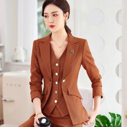 Women's Two Piece Pants Formal Uniform Designs Pantsuits With And Jackets Coat For Women Business Work Wear Ladies Professional Blazers