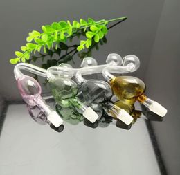 Smoking Pipes bongs Manufacture Hand-blown hookah New Colored Peach Heart Glass Pot Smoke Set Accessories