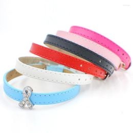 Charm Bracelets 10MM Genuine Leather DIY Wristband Femme Mix Colour Charms Bracelet Fit Slide Letter Slider Beads 1pc