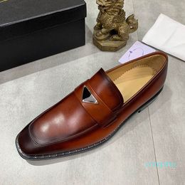 top quality Casual Shoes LUXURY men dress shoes BRAND Vintage classic brown mens loafers Size 38-44 model