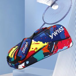 Tennis Bags Original YWYAT Badminton Bag for 3 Badminton Rackets Large Capacity Double Compartment Raqueteira Racquet Sports Bags Tennis Bag 230606