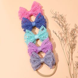 Headband For Baby Girls Creative Two Bowknot Headdress Soft Lace Hair Band For Kids Headwear Children Hair Accessories