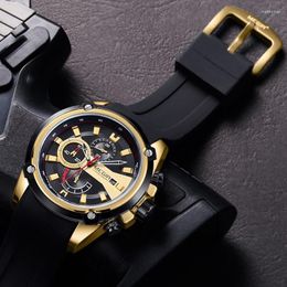 Wristwatches MEGIR Chronograph Men Sport Watch Male Silicone Strap Date Quartz Watches Mens Luminous Hands Waterproof Relogio Masculino