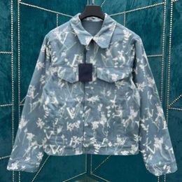 Luxury clothing mens denim designer jacket jacquard embroidered coat women vintage shirt