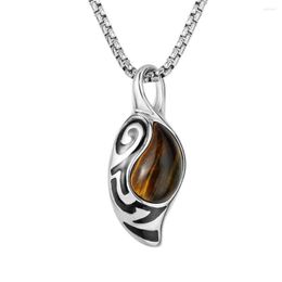 Pendant Necklaces Fashion Tiger Eye Stone Gemstone Gothic Accessories Luxury Designs Stainless Steel Necklace For Women Mothers Day