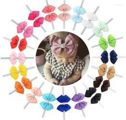 Hair Accessories 30 Color Baby Bow Flower Headband Silver Ribbon Band Handmade DIY For Children Born