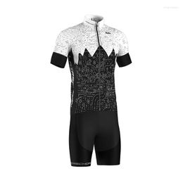 Racing Sets Classic Black White Unisex Cycling Coverall Triathlon Jumpsuit Little Monkey Bike Set Bicycle Skinsuit Roupa Ciclista Masculino