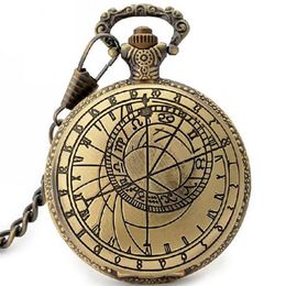 Retro Antique Compass Design Pocket Wacth Chain for Man Women Gift P208C237v