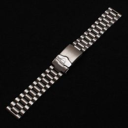 New 316L unpolished Stainless Steel Metal Watch Bands Strap bracelets safety Deployment Clasp Buckle matte watchbands 20mm 22mm253L